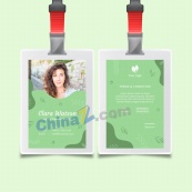 绿色工作证矢量模板