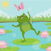 可爱青蛙插图矢量素材
