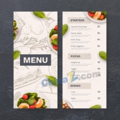 手绘餐厅菜单矢量模板