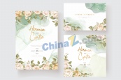 小清新玫瑰婚礼邀请函模板