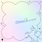 独角兽幻彩边框背景图