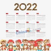 2022新年卡通日历模板