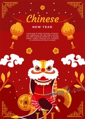 中国农历新年矢量海报