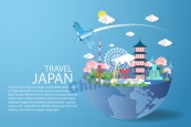 日本旅行矢量素材模板