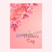 母亲节粉色花卉海报