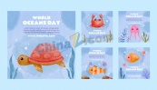 世界海洋日水彩插画设计