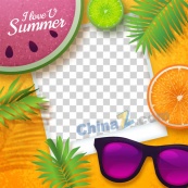 夏季facebook边框矢量图