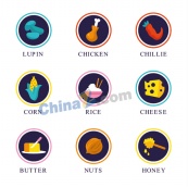 手绘食物图标矢量图