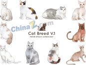 可爱猫咪矢量插画素材