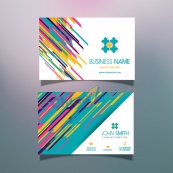 炫彩图形创意名片模板