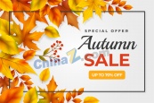 秋季促销广告模板设计矢量