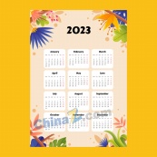 2023手绘文艺日历模板设计