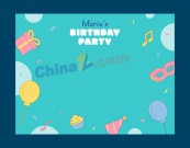 生日派对海报矢量背景图