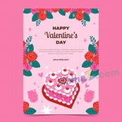 情人节快乐矢量手绘海报