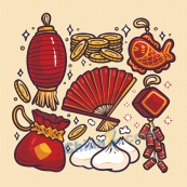 中国新年插图矢量素材