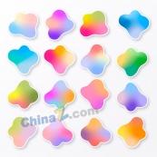 渐变色不规则图形标签素材