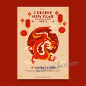 中国龙年新春矢量海报设计