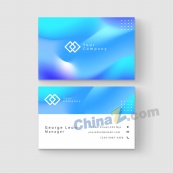 蓝色商务名片矢量模板设计
