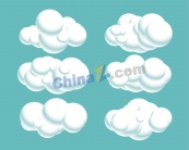 白色3D立体云朵矢量素材