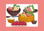 彩色3d美食素材矢量