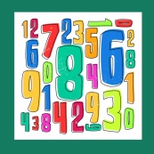 彩色手绘数字设计矢量模板