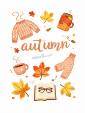 秋季温馨生活元素插图矢量素材