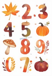 秋季元素数字设计合集矢量素材