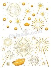 新春喜庆烟花装饰合集矢量素材