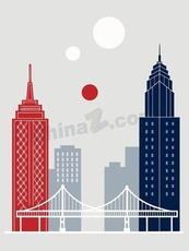 现代城市建筑剪影矢量素材