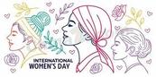 国际妇女节人物线描矢量素材