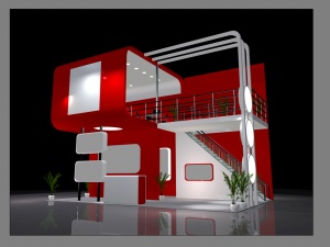 红色展厅3D模型效果图