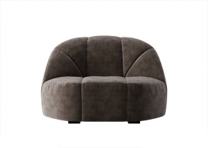 棕灰色单人沙发模型设计