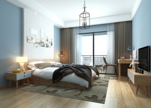 北欧卧室3D模型设计效果图