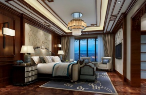 豪华中式卧室3D模型设计