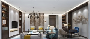 新中式豪华客厅模型设计