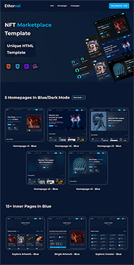 暗黑蓝设计彩绘公司网站模板