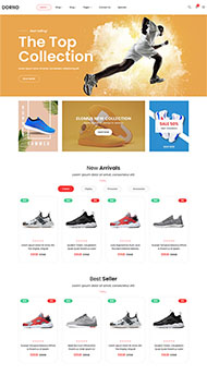 跑步鞋新款上市商城网站模板