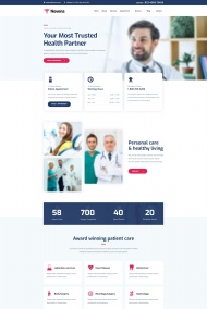 健康医疗保健HTML5网站模板