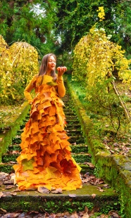 秋季美女人体艺术造型摄影