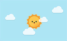 CSS3卡通太阳白云动画特效