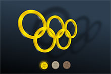 CSS3 3D奥运五环图形特效