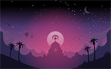 CSS3 SVG卡通宫殿星空夜景特效