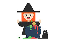 卡通可爱的女巫CSS3动画特效