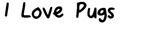 I Love Pugs字体