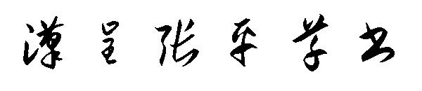 汉呈张平草书字体