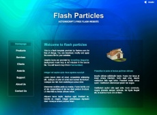 蓝绿背景网站模板flash动画