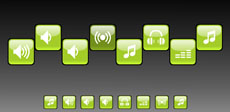 flash音乐相关图标按钮素材