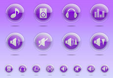 紫色水晶flash播放器按钮