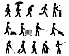 人物剪影flash矢量动画素材