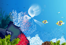 海底背景鼠标滑过气泡跟随动画
